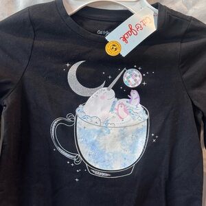 Cat & Jack Black‎ Graphic Tee XS(4/5)